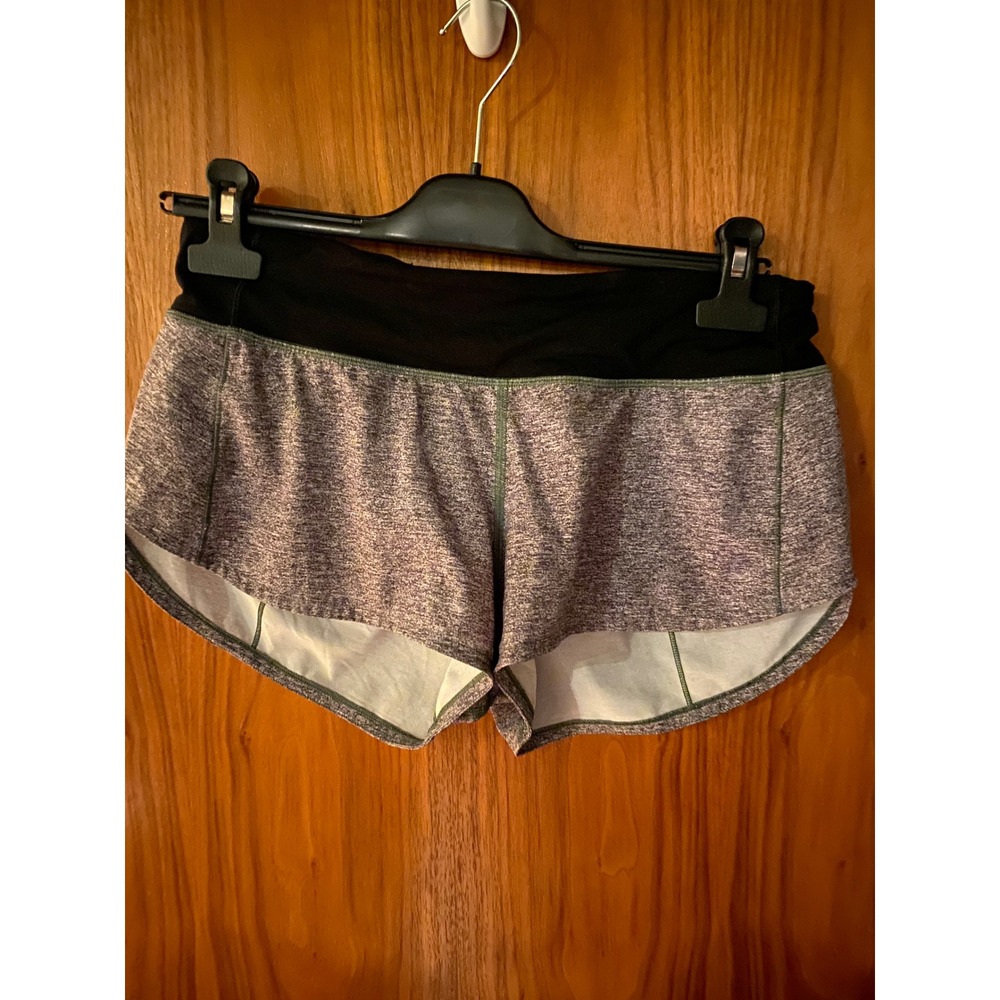 Lululemon Speed Up Short 2.5 Heathered Gray Black Running Shorts Size 6 Reg